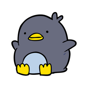 300x300 Cartoon Penguin Royalty Free Stock Image