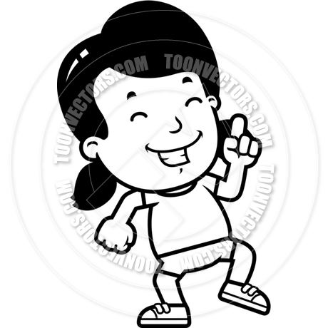 460x460 Cartoon Girl Dancing (Black Amp White Line Art) By Cory Thoman