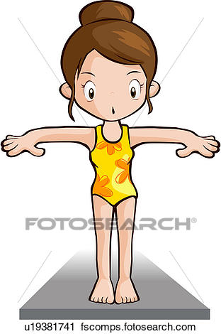 312x470 Clipart Of Person, Swim Wear, People, Diving Board, Swimming Pool