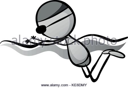 450x310 Doodle Character For Man Swimming Illustration Stock Vector Art
