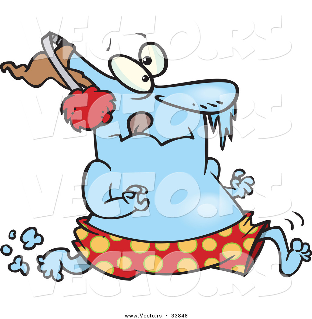 1024x1044 Vector Of A Frozen Cartoon Man Running In His Boxers By Toonaday