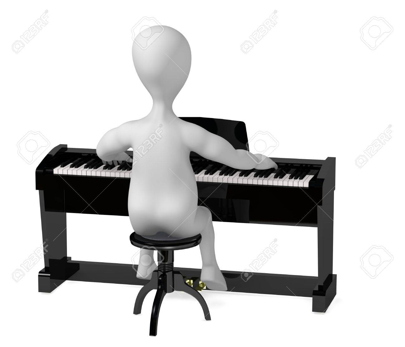1300x1114 3d Render Of Cartoon Character Digital Piano Stock Photo, Picture