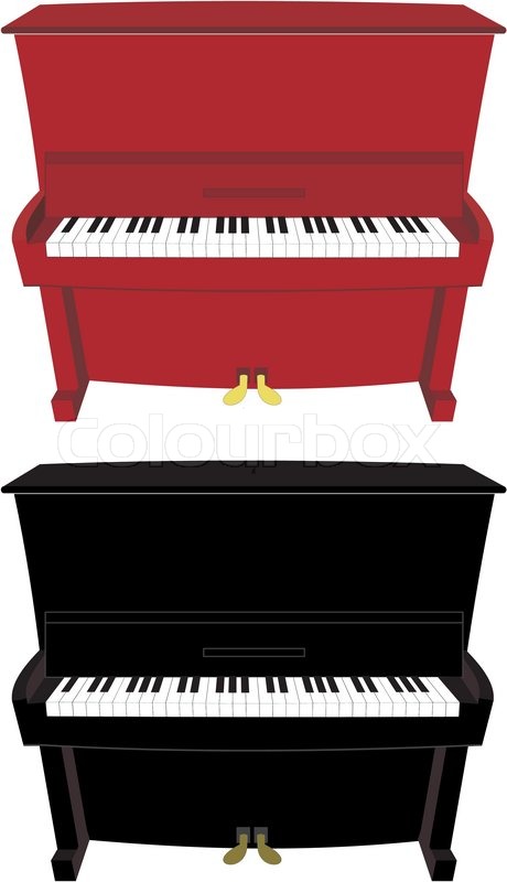 460x800 Vector Illustration Isolated Of Cartoon Piano Old, Classical