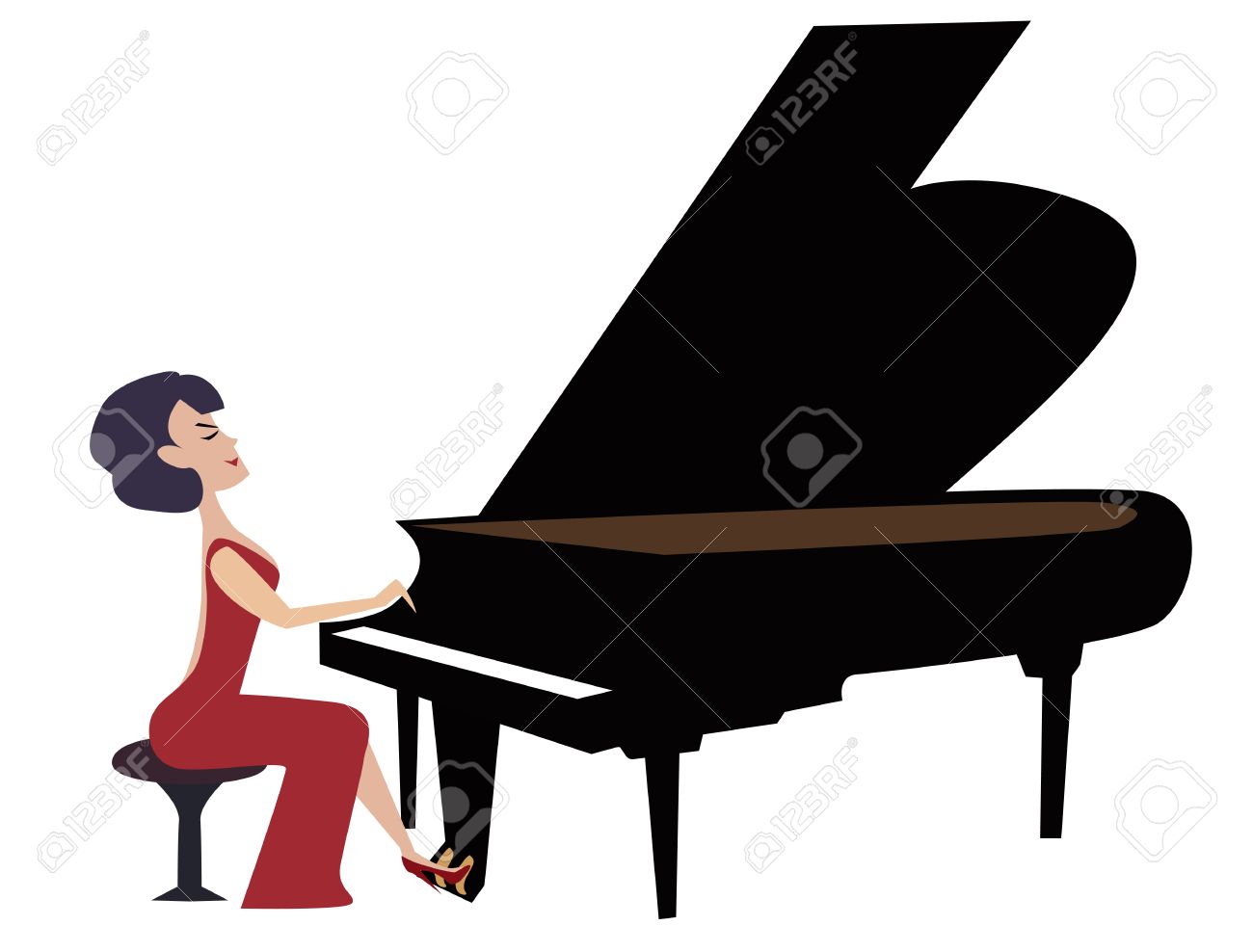 1300x988 Woman Playing Piano