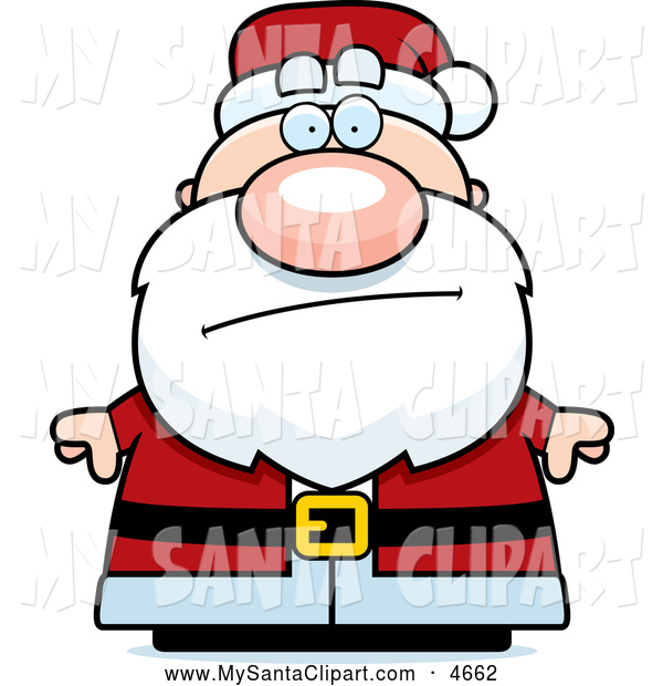 600x620 Clip Art Of Worried Santa Claus