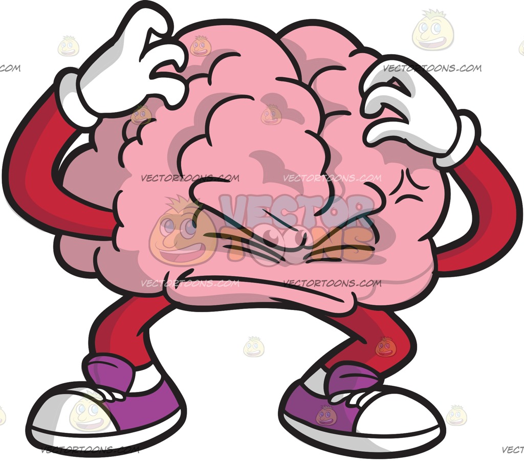 1024x901 A Frustrated Brain Cartoon Clipart
