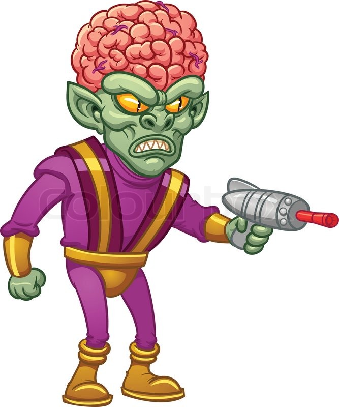 667x800 Evil Retro Cartoon Brain Alien Stock Vector Colourbox