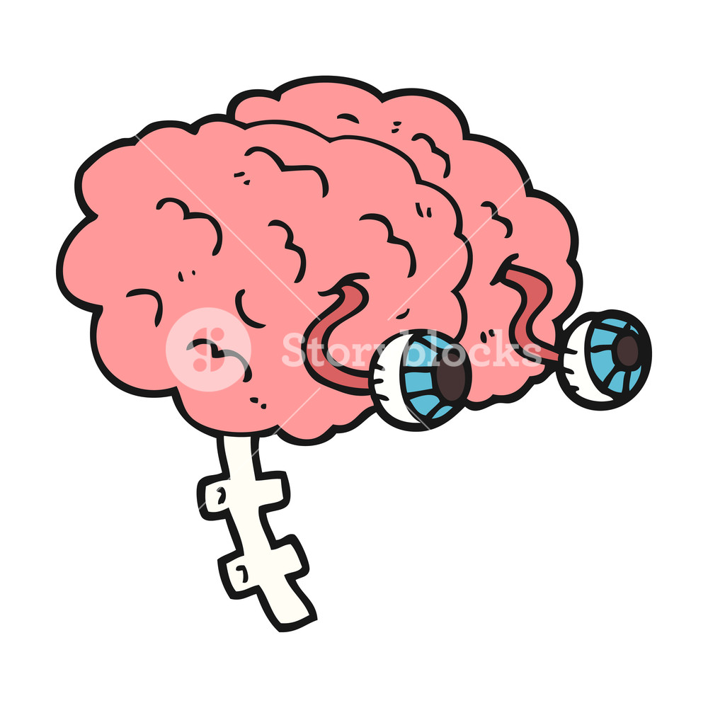 1000x1000 Freehand Drawn Cartoon Brain Royalty Free Stock Image