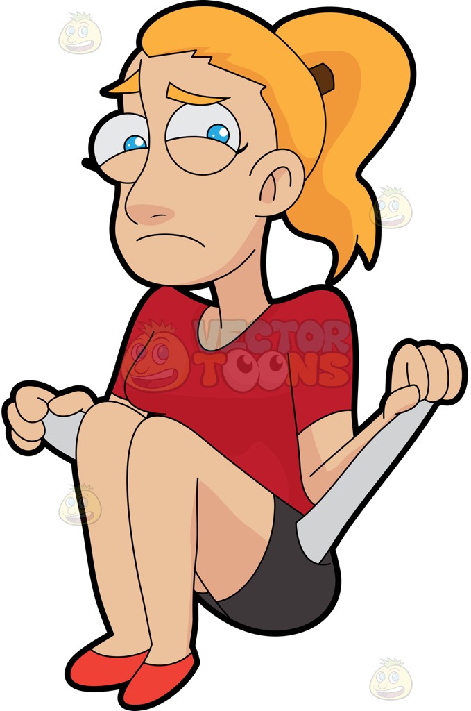 679x1024 A Sad Woman Without Money Cartoon Clipart