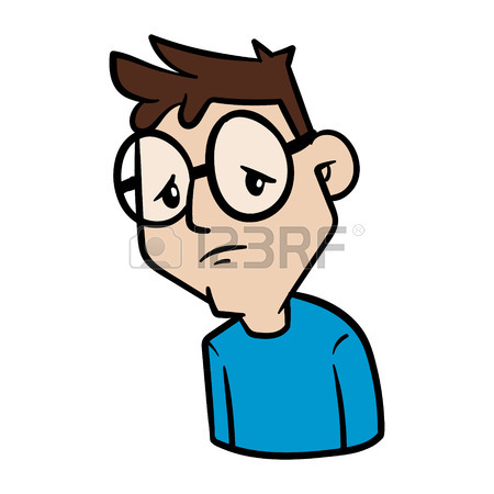 450x450 Cartoon Person Holding A Book Looking For Answer Vector