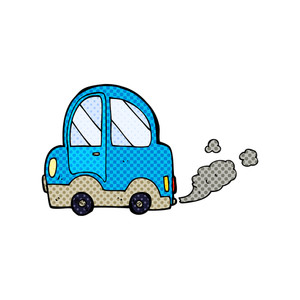 300x300 Cartoon Girl Standing With Car Royalty Free Stock Image