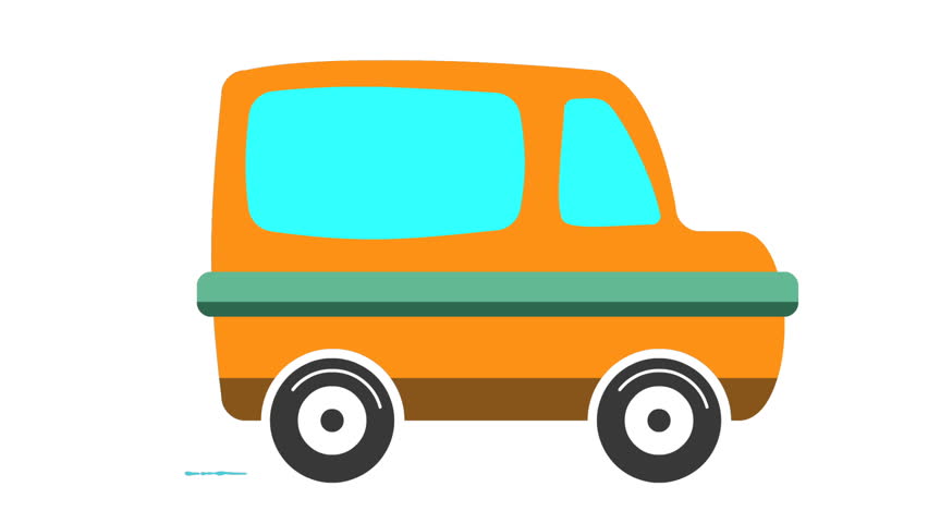 852x480 Car Animation Against The Background Of City. 2d Animation