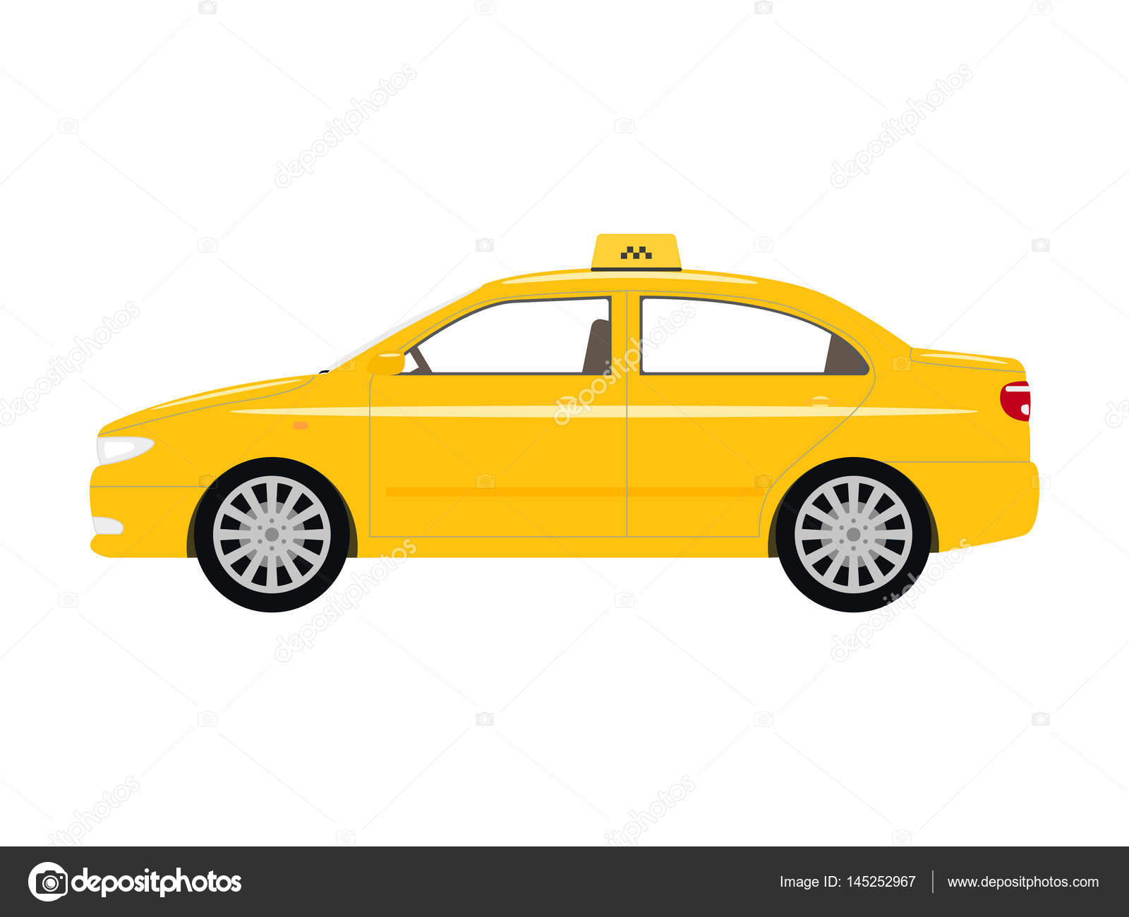1600x1300 Vector Illustration Cartoon Car Yellow Taxi Stock Vector