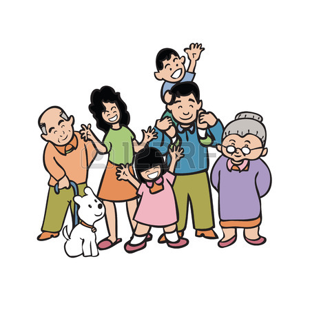450x450 Cartoon Character Of Big Warm Family Royalty Free Cliparts