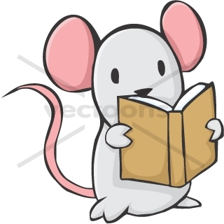 320x320 Cute Mouse Cartoon Reading A Book