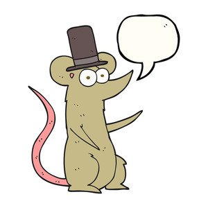 300x300 Freehand Drawn Cartoon Mouse Wearing Top Hat Royalty Free Stock