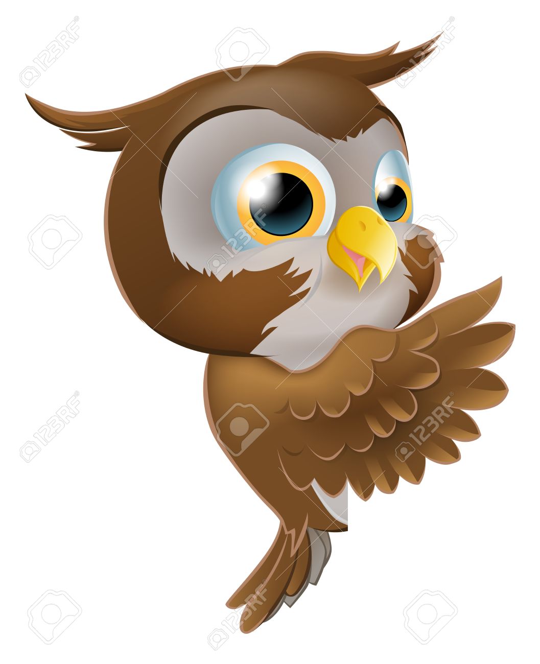 1057x1300 An Illustration Of A Cute Cartoon Owl Character Peeking Round