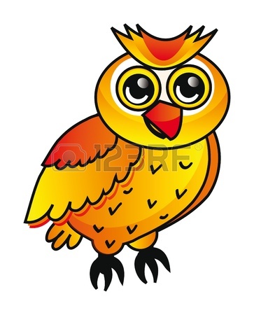 363x450 Nice Illustration Of Orange Cartoon Owl Isolated On White
