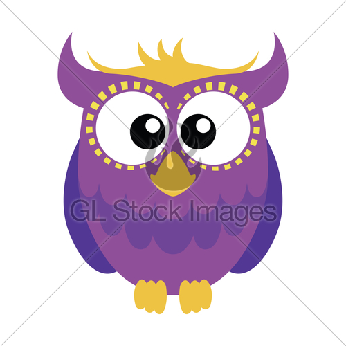 500x500 Purple Cartoon Owl Gl Stock Images