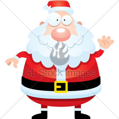 500x500 Cartoon Santa Claus Waving Gl Stock Images