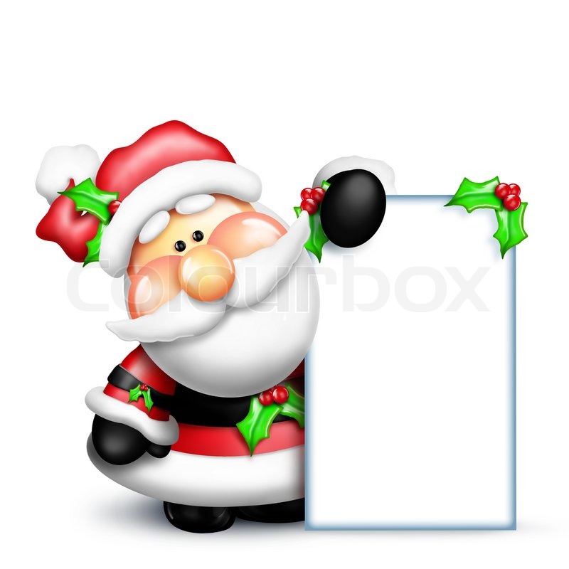 800x800 Cartoon Santa Holding Blank Sign Stock Photo Colourbox