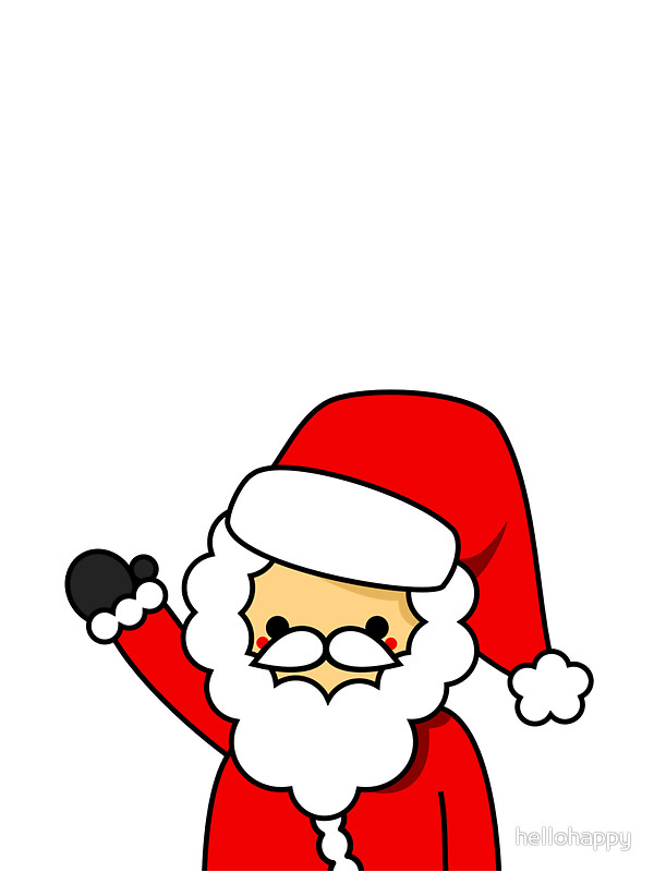 600x800 Adorable Kawaii Cartoon Santa Claus Greeting Card Stickers By