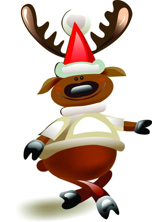 600x877 Cartoon Moose And Santa Claus Vector Free Vector 4vector