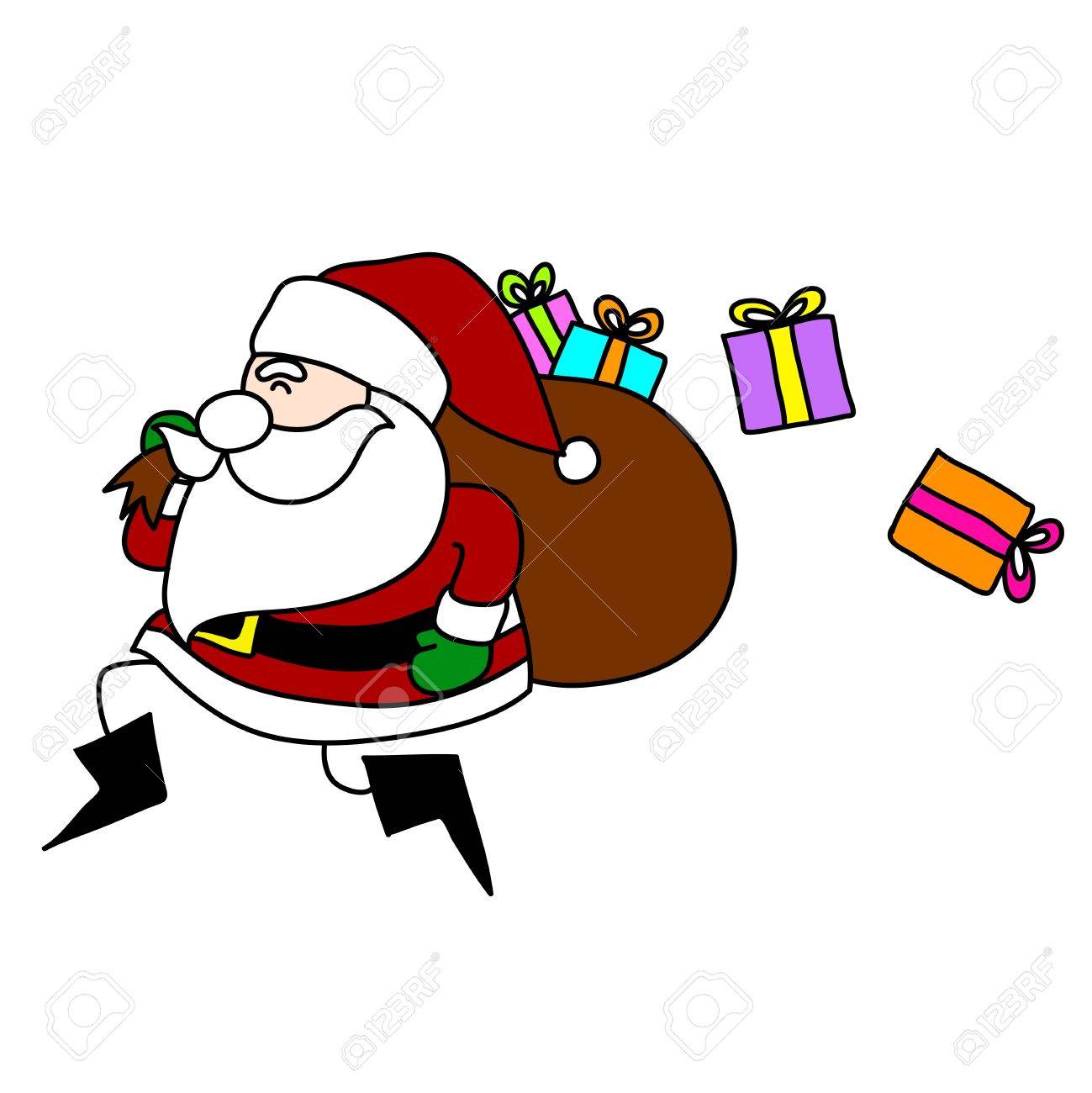 1299x1300 Cartoon Santa Claus Hand Writing. Royalty Free Cliparts, Vectors