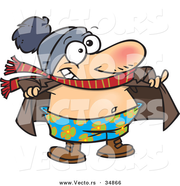 600x620 Vector Of A Cartoon Guy Soaking Up Winter Sunshine By Toonaday