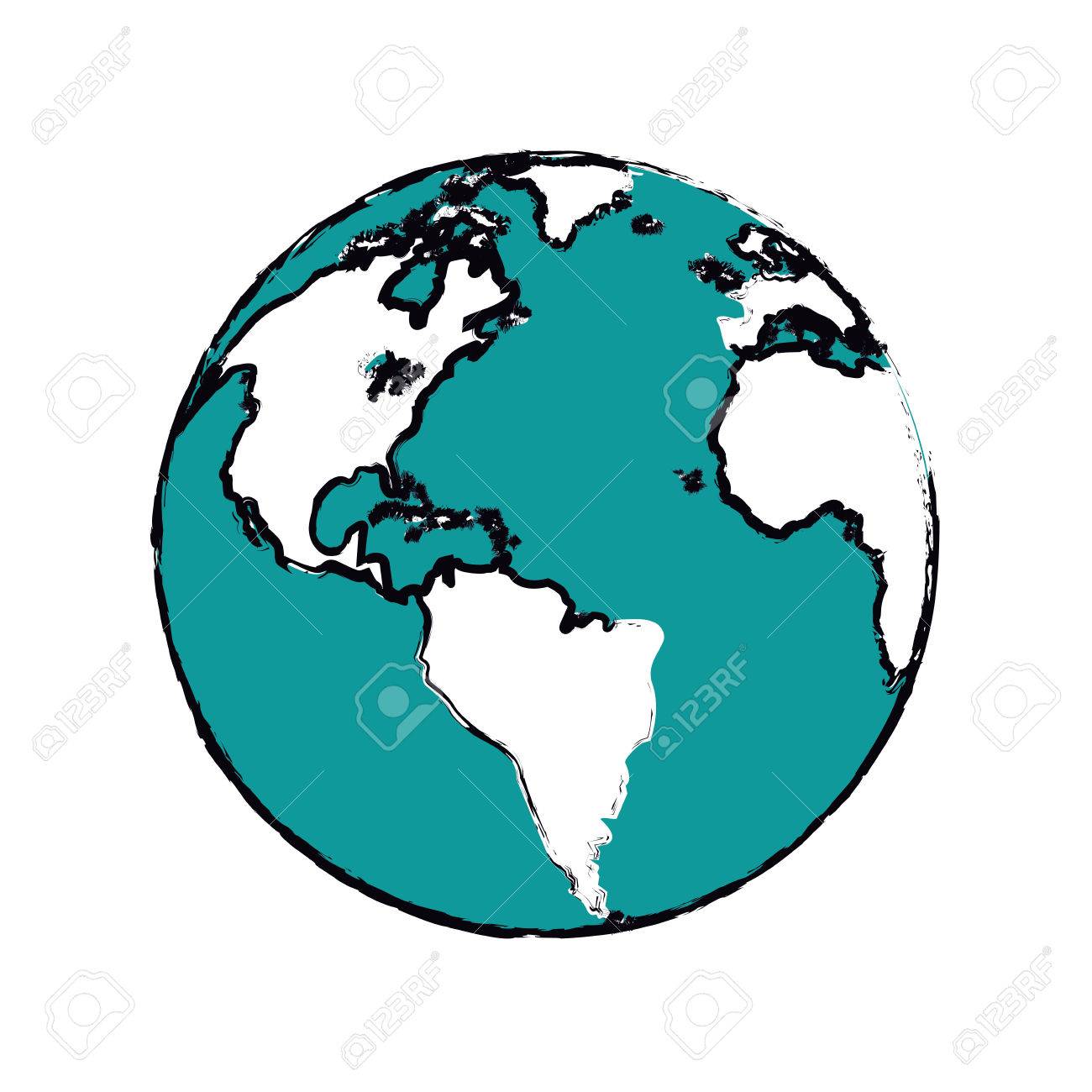 1300x1300 Cartoon Globe Map World Earth Business Icon Vector Illustration