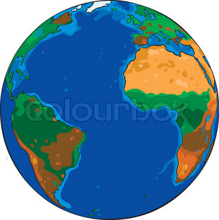 319x320 Cartoon World Globe Giving Thumbs Up. (Western Hemisphere) Stock