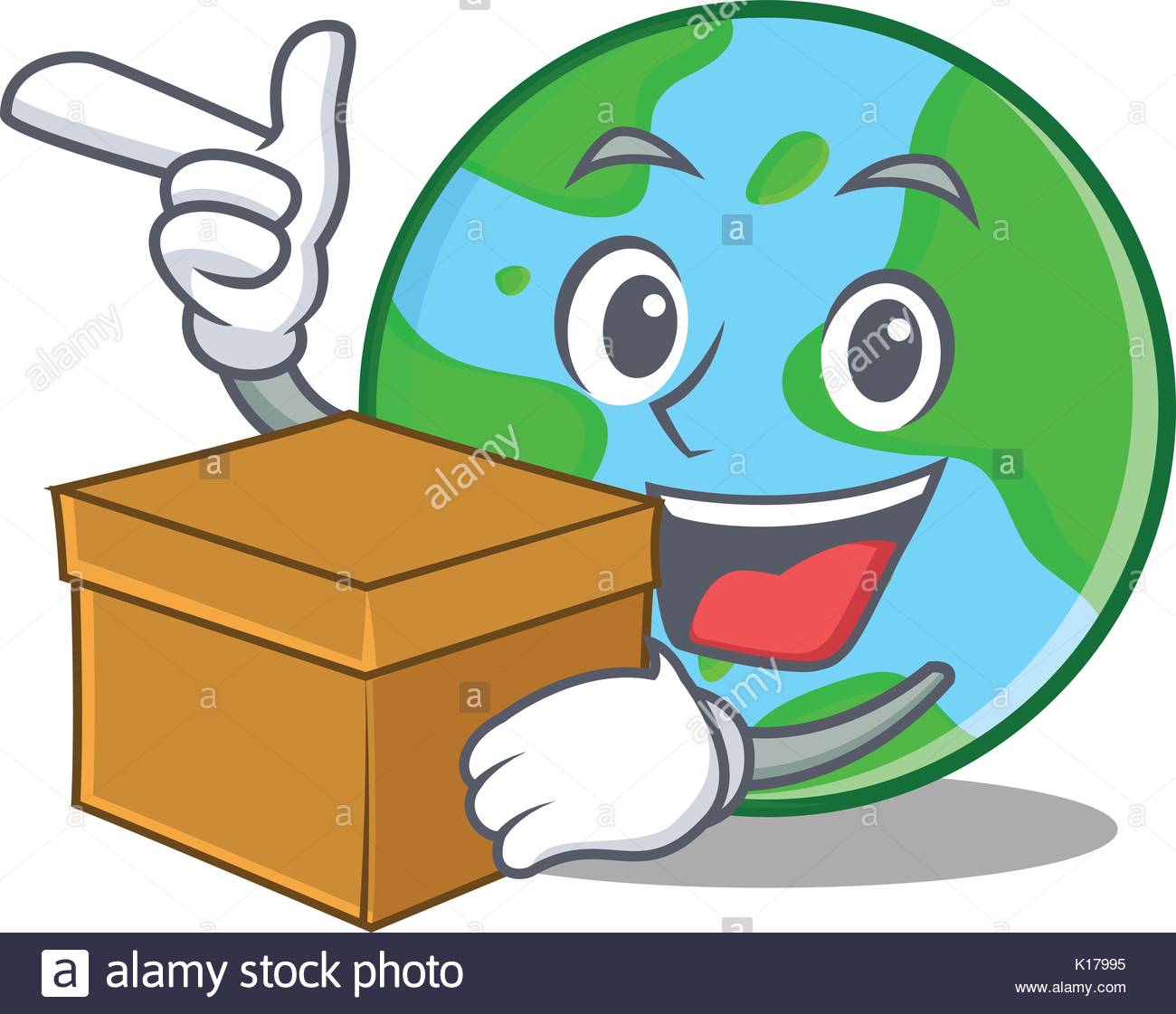 1300x1121 With Box World Globe Character Cartoon Stock Vector Art