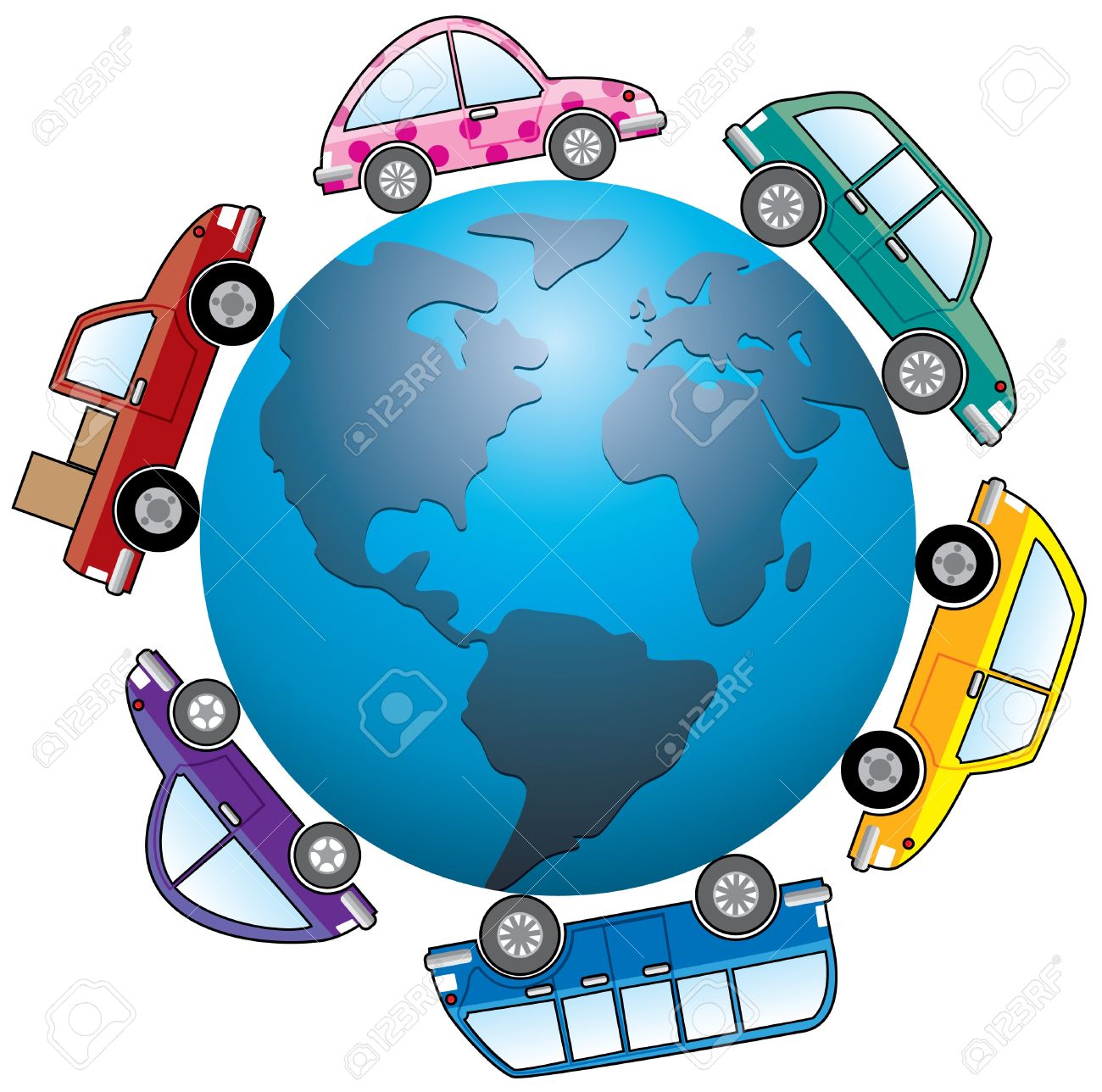1300x1288 Cars Around Earth Globe Royalty Free Cliparts, Vectors, And Stock