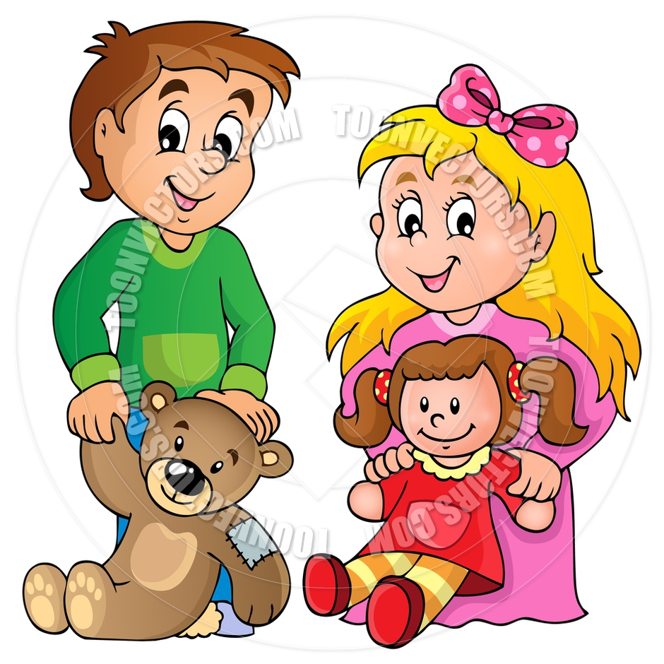 940x940 Cartoon Children With Toys Theme Image By Clairev Toon Vectors