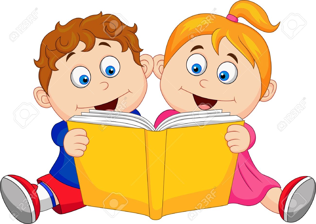 1300x920 Children Reading A Book Royalty Free Cliparts, Vectors, And Stock