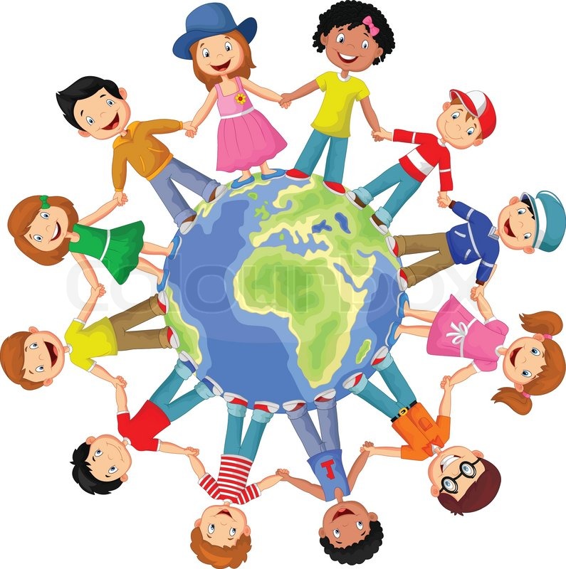 795x800 Vector Illustration Of Circle Happy Children Cartoon Different