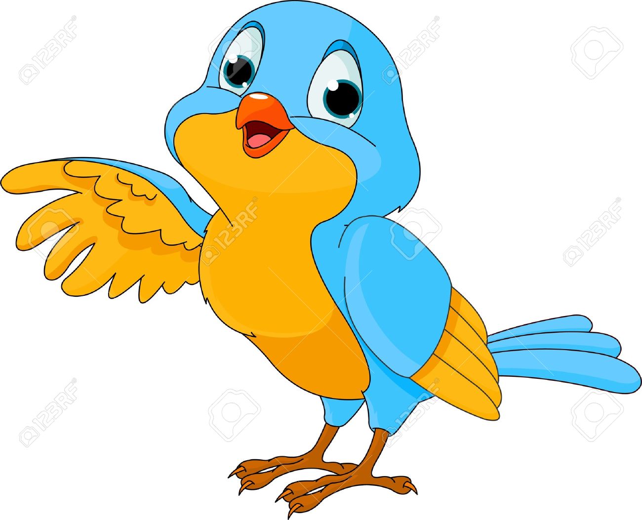 1300x1053 Cartoon Illustration Of A Cute Talking Bird Royalty Free Cliparts