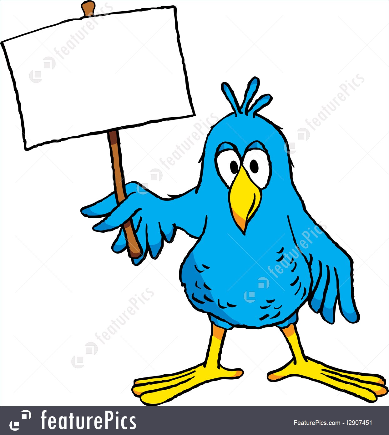 1244x1391 Wildlife Cartoon Bird With Sign