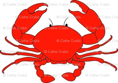 400x281 Cartoon Red Crab Fabric