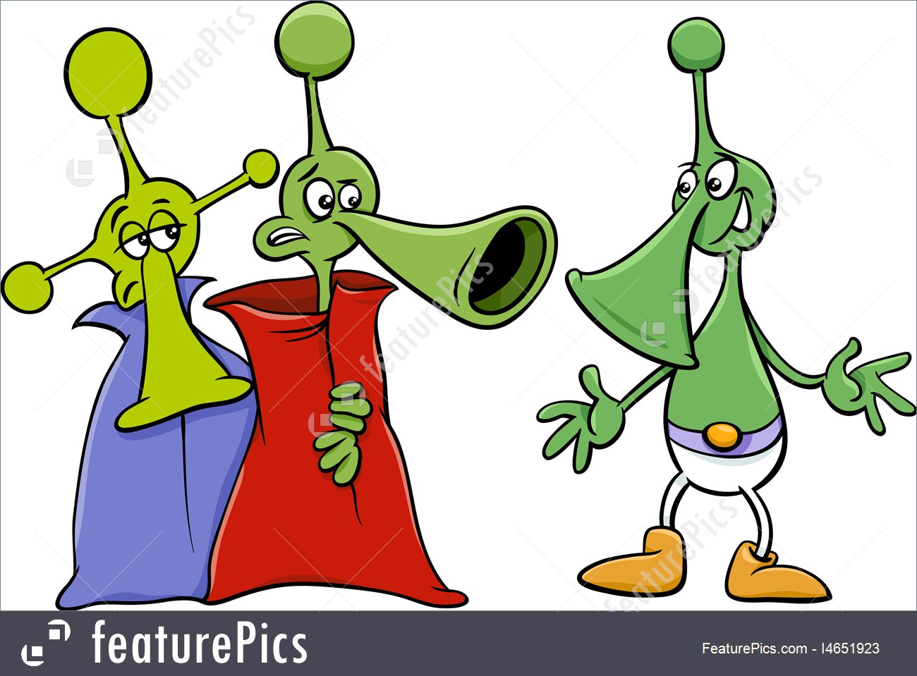 1300x959 Alien Characters Cartoon Stock Illustration I4651923