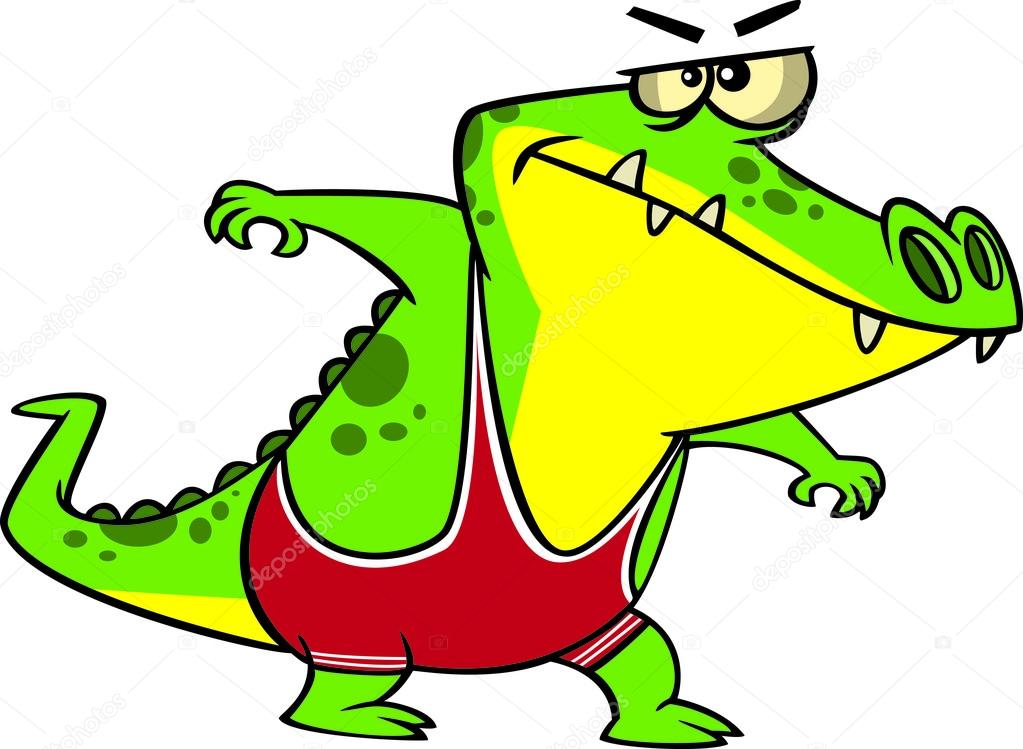 1023x749 Cartoon Alligator Wrestler Stock Vector Ronleishman