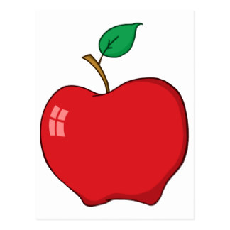 324x324 Cartoon Apple Postcards Zazzle