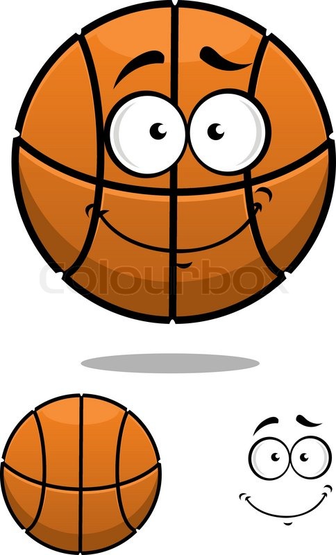 484x800 Cartoon Basketball Ball Character With A Cute Face And A Second