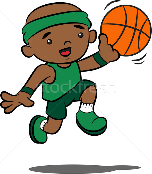 525x600 Cute Cartoon Boy Playing Basketball Vector Illustration Joennie
