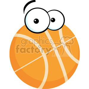 300x300 Royalty Free 2565 Royalty Free Cartoon Basketball Ball 380003