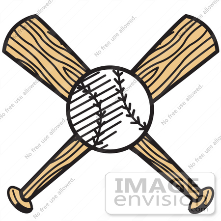 450x450 Royalty Free Cartoon Clip Art Of A White Baseball Over Two Wooden