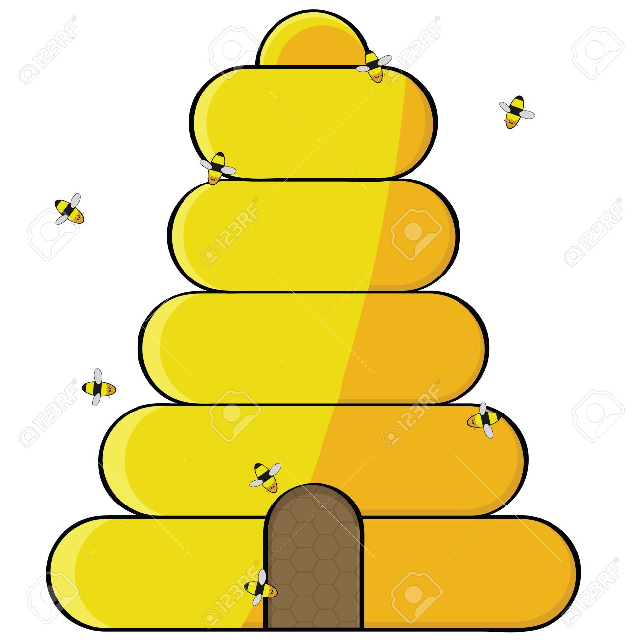 1300x1300 Bee Hive Clipart Flying