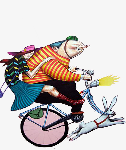 500x595 Cartoon Couple Bikes, Cartoon, Couple, Bicycle Png And Psd File