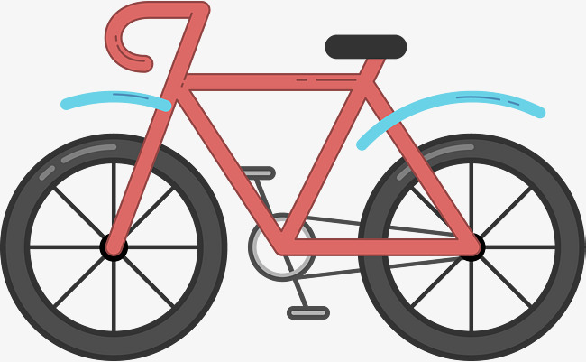 650x401 Red Cartoon Bike, Bike Hand Painted, Cartoon Bikes, Bicycle Png