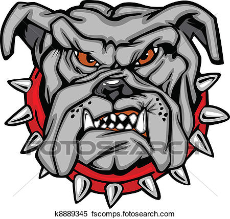 450x428 Clipart Of Bulldog Cartoon Face Vector K8889345